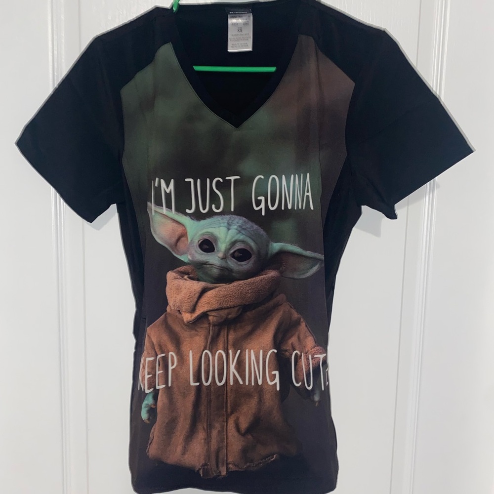 Dark Green Scrub Top and Graphic Star Wars Scrub Top